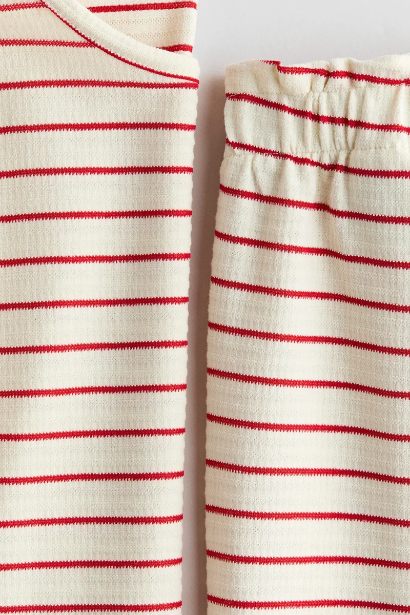 H&M 2-piece textured jersey set